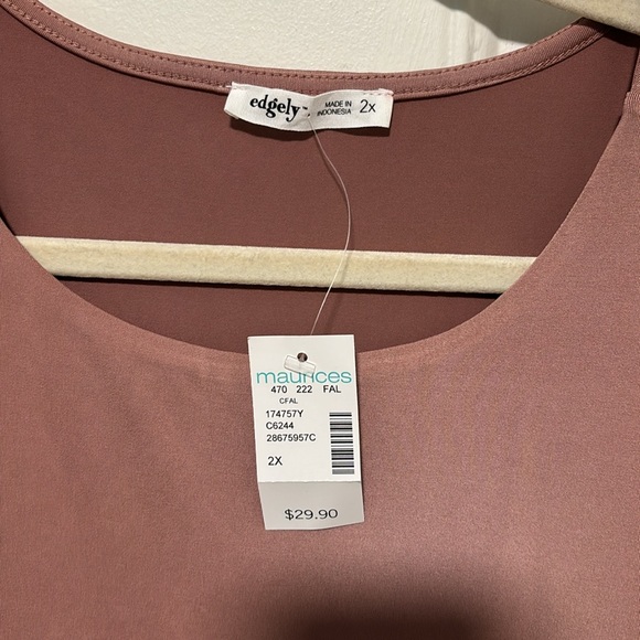 Maurice’s edgely satin tank pink-mauve size 2X New - Picture 2 of 4